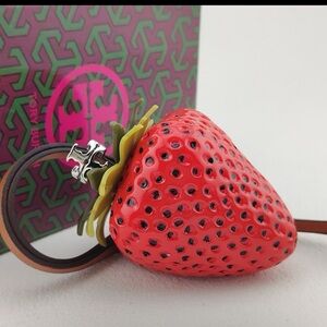 Tory Burch Red Strawberry Keychain